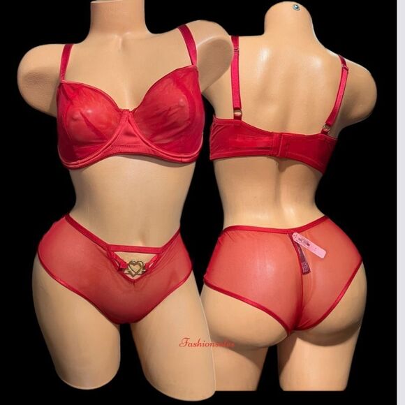 Victorias Secret Dream Angels Push up without Padding Mesh bra & panty 34DD / S - Picture 1 of 11